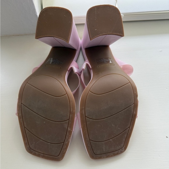 NINE WEST Semi-Opaque Sandals Light Pink Gay High-Heel Mule Shoes Dressy Size 9 - Picture 8 of 9
